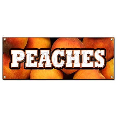 Signmission PEACHES BANNER SIGN peach fruit stand market produce orchard Georgia fresh B-Peaches